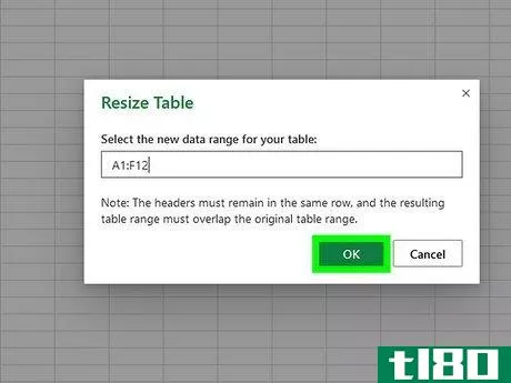Image titled Add a Row to a Table in Excel Step 12