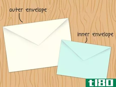 Image titled One large envelope labeled "outer envelope" and one smaller envelope labeled "inner envelope."