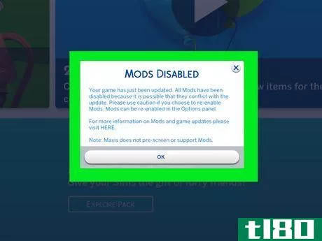 Image titled Sims 4 Mods Disabled Dialogue