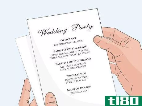 Image titled Address a Deceased Parent in a Wedding Program Step 02
