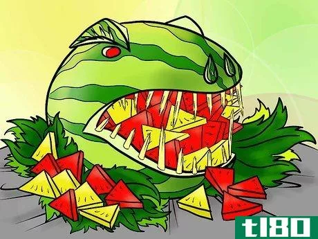 Image titled Carve a Watermelon T Rex Dinosaur Step 7