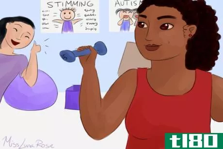 Image titled Disabled Woman Lifts Weights at Therapy.png