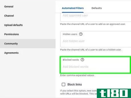 Image titled Block Keywords on YouTube Step 6