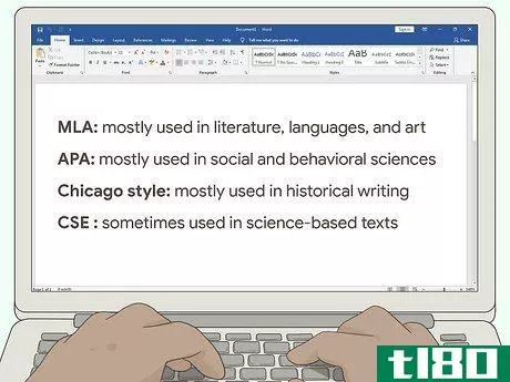 Image titled MLA, APA, Chicago Style, and CSE citations styles listed with their most common use scenarios.