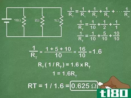 {\frac {1}{R_{T}}}={\frac {1}{10}}+{\frac {5}{10}}+{\frac {10}{10}}