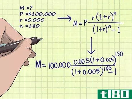 M=\$100,000{\frac {0.005(1+0.005)^{{180}}}{(1+0.005)^{{180}}-1}}
