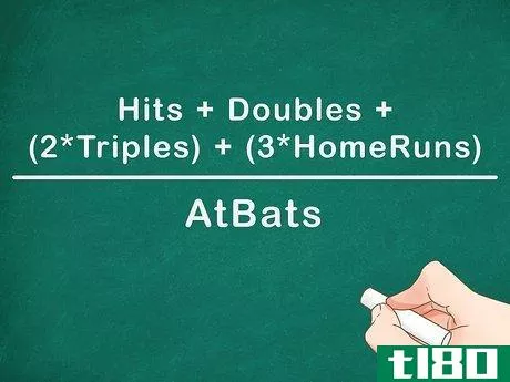 {\frac {Hits+Doubles+(2*Triples)+(3*HomeRuns)}{AtBats}}