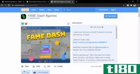 Image titled FAME Dash! games on Scratch Google Chrome 28 06 2020 17_21_46.png