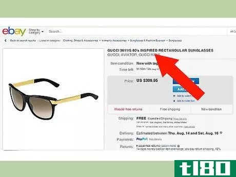 Image titled Avoid Purchasing Faux Designer Sunglasses at eBay Step 3