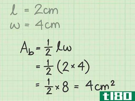 A_{{b}}={\frac {1}{2}}bh