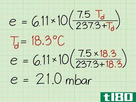 e=6.11*10({\frac {7.5*Td}{237.3+Td}})