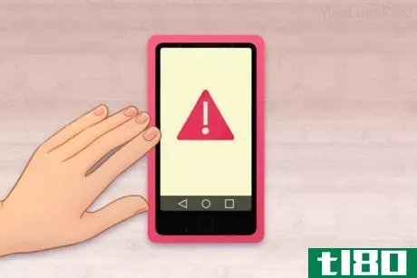 Image titled Hand and Phone with Warning Sign.png
