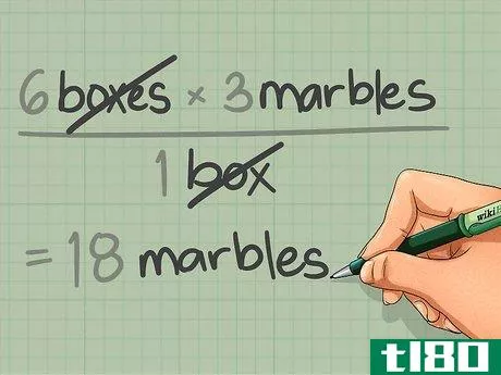 {\frac {6boxes*3marbles}{1box}}=