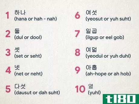 如何用韩语数到10(count to 10 in korean)