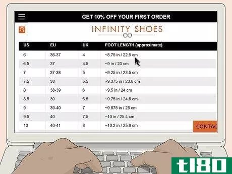 Image titled Choose Shoe Size when Shopping Online Step 6