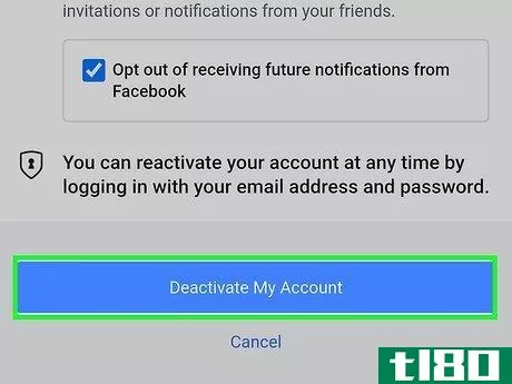 Image titled Deactivate a Facebook Account Step 12