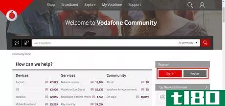 Image titled Vodafone's official community Reg or Log in.png