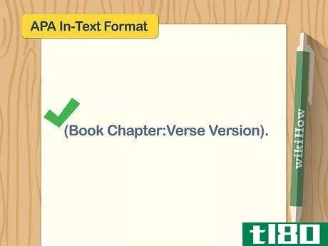 Image titled APA In-Text Citation format written as (Book Chapter:Verse