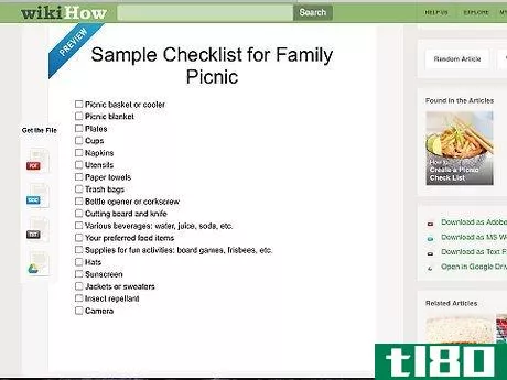 Image titled Create a Picnic Check List Step 13