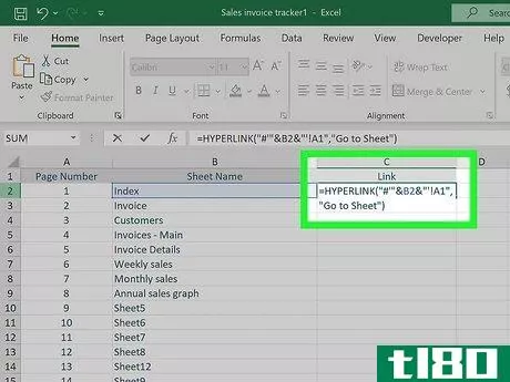 Image titled Create an Index in Excel Step 12