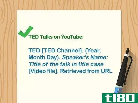 Image titled Cite TED Talks in APA Step 5