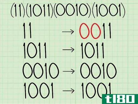 11101100101001=(11)(1011)(0010)(1001)