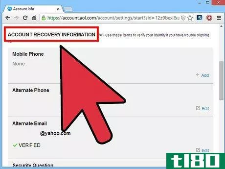 Image titled Change Your Account Recovery Settings on AOL Mail Step 4