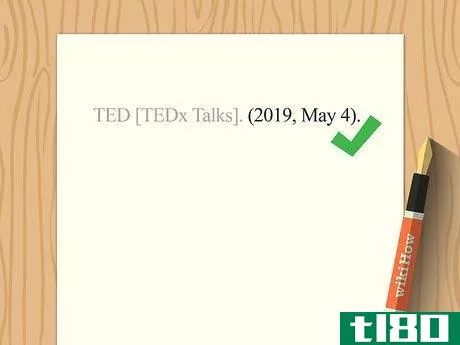 Image titled Cite TED Talks in APA Step 6