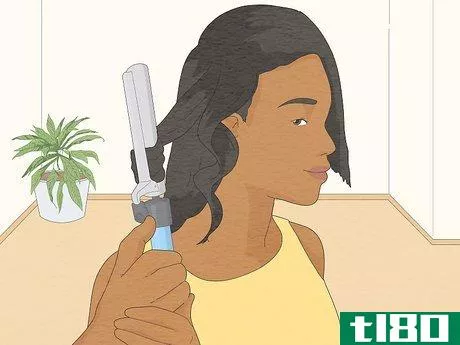 Image titled Curl Black Hair with a Curling Iron Step 13