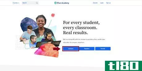 Image titled Select Learners on Khan Academy's Homepage.png