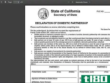 Image titled File for a California Domestic Partnership Step 3