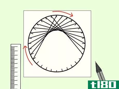 Image titled Draw a Parabolic Curve (a Curve with Straight Lines) Step 18