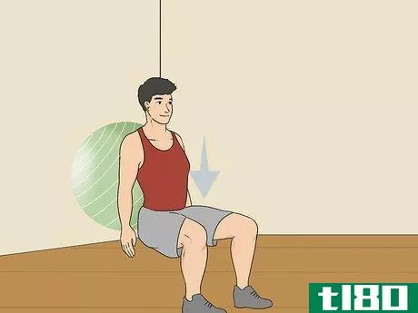 Image titled Do an Exercise Ball Squat Step 3.jpeg