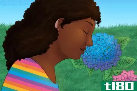 Image titled Deaf Autistic Girl Smells Hydrangeas.png