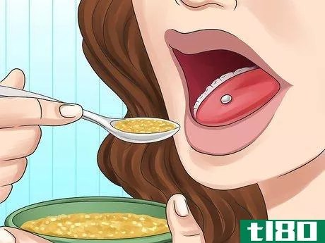 Image titled Eat with a Tongue Piercing Step 1