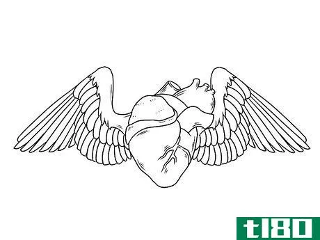 Image titled Draw a Heart with Wings Step 13