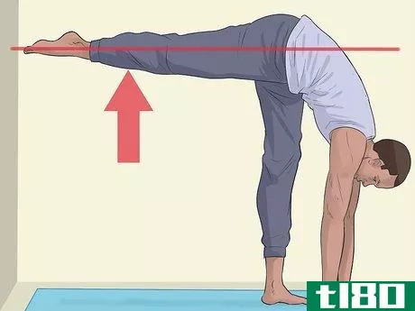 Image titled Do Standing Splits at the Wall in Yoga Step 10