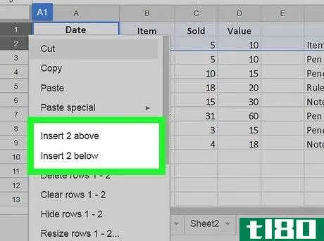 Image titled Insert Multiple Rows on Google Sheets on PC or Mac Step 6