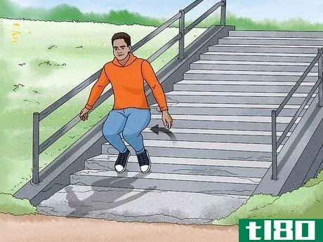 Image titled Jump Down Stairs in Parkour Step 4