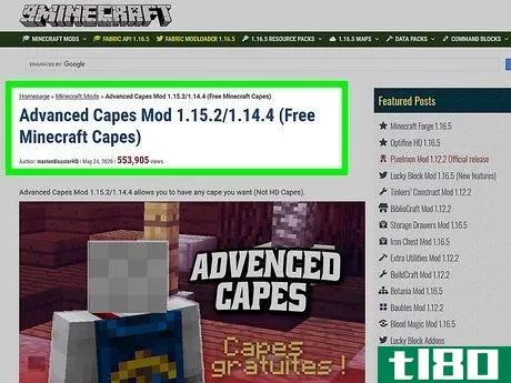 Image titled Get a Cape in Minecraft Step 1