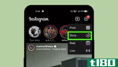 Image titled Instagram story button.png