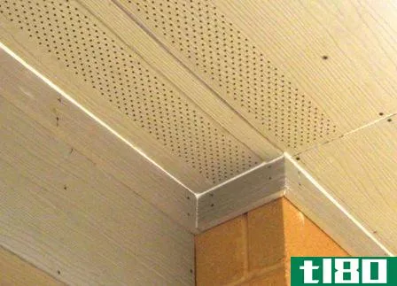 Image titled Perforated soffit panels allow attic ventilation.