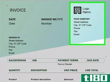 Image titled Make Invoices in Word Step 6