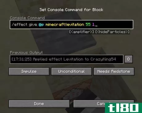 Image titled Effect Command Command Block Levitation Minecraft.png