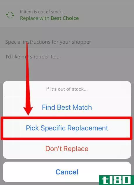 Image titled Pick a Specific Replacement for an Item in an Instacart Order Step 5.png