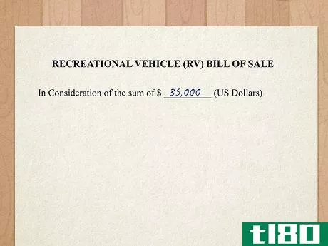 Image titled Write a Bill of Sale for an RV Step 1