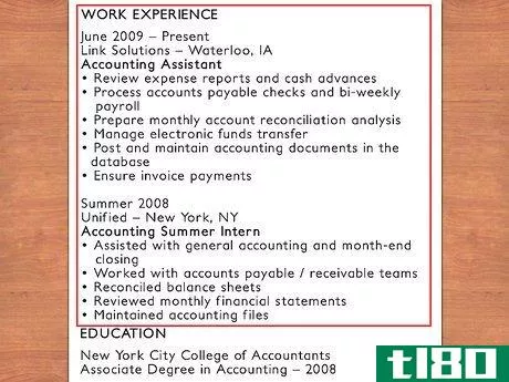 Image titled Write a CV for an Accounting Assistant Step 6