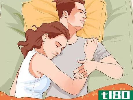 Image titled Avoid Trapping Your Arm While Snuggling in Bed Step 9