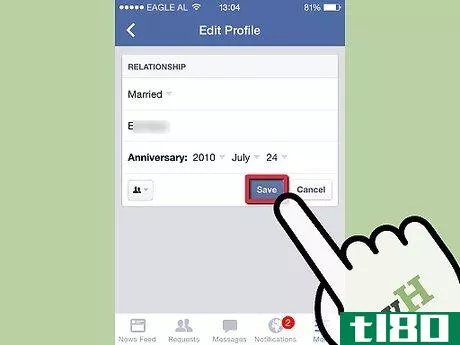 Image titled Change Your Relationship Status on Facebook Mobile Step 8
