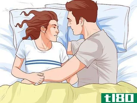 Image titled Avoid Trapping Your Arm While Snuggling in Bed Step 8